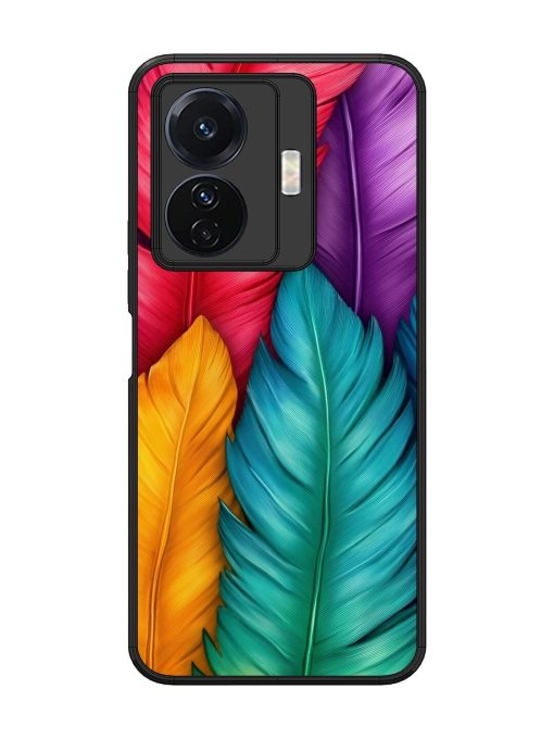 Rainbow Feathers Glossy Soft Edge Case for Vivo T1 Pro (5G) Chachhi