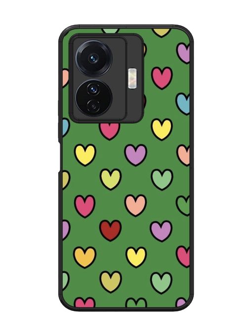 Rainbow Heart Parade Glossy Soft Edge Case for Vivo T1 Pro (5G) Chachhi