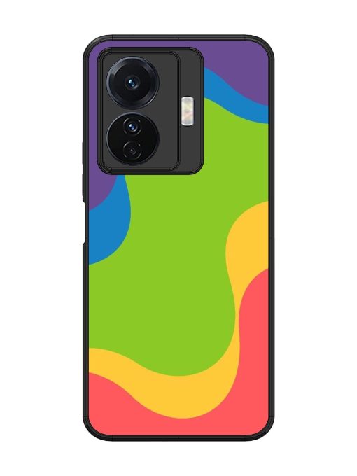 Wavy Rainbow Wonderland Glossy Soft Edge Case for Vivo T1 Pro (5G) Chachhi