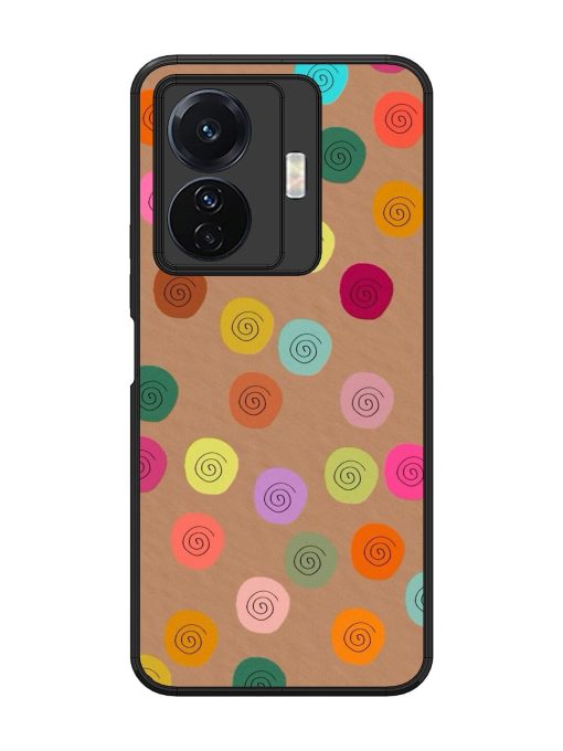 Swirly Dots On Kraft Glossy Soft Edge Case for Vivo T1 Pro (5G)