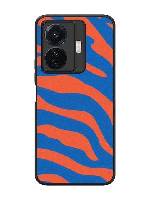 Zebra Stripes In Blue And Orange Glossy Soft Edge Case for Vivo T1 Pro (5G) Chachhi