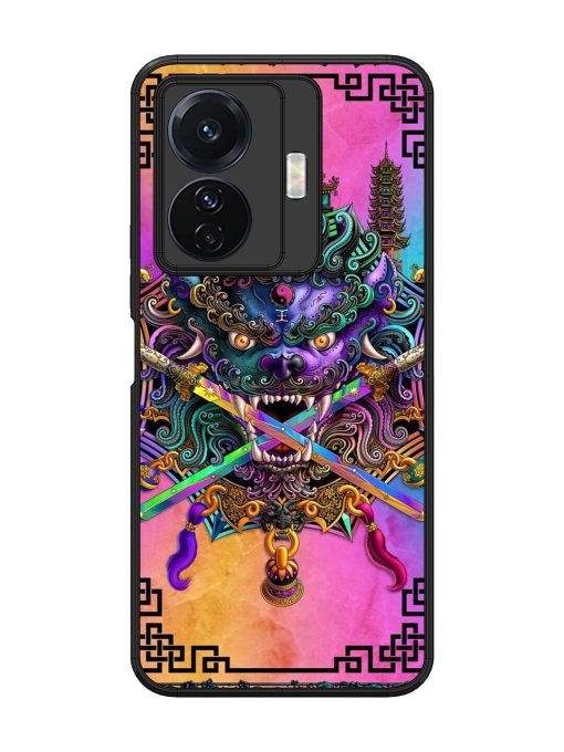 Psychedelic Fu Dog Tapestry Glossy Soft Edge Case for Vivo T1 Pro (5G)