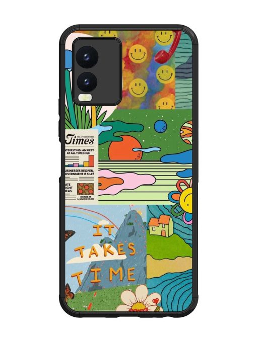 Groovy Vibes Glossy Soft Edge Case for Vivo T1X