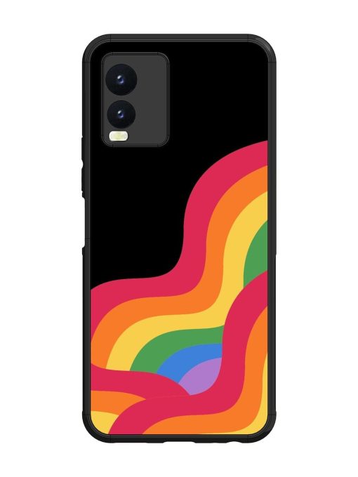 Wavy Rainbow Glossy Soft Edge Case for Vivo T1X Chachhi