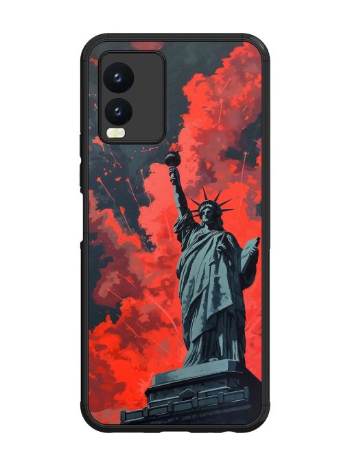 Lady Liberty'S Firework Finale Glossy Soft Edge Case for Vivo T1X Chachhi