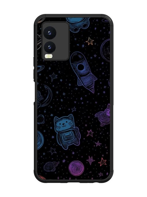 Cosmic Cat Chaos Glossy Soft Edge Case for Vivo T1X