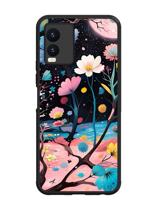 Cosmic Bloom Glossy Soft Edge Case for Vivo T1X Chachhi