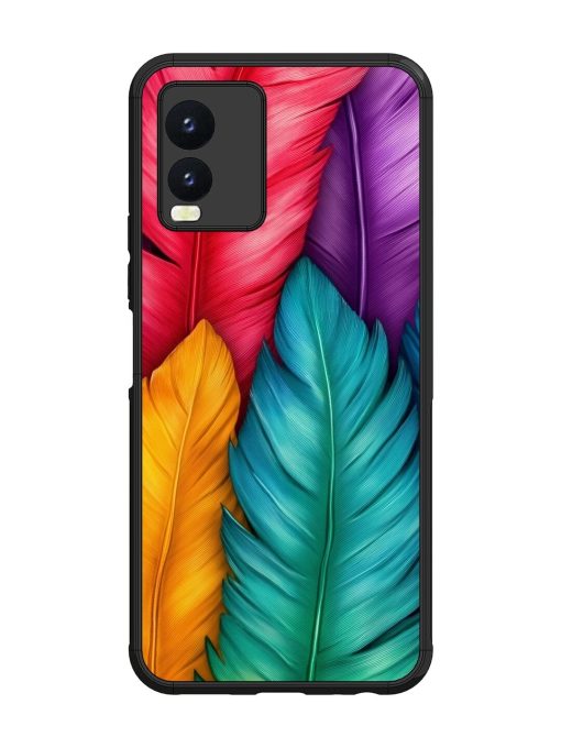 Rainbow Feathers Glossy Soft Edge Case for Vivo T1X Chachhi