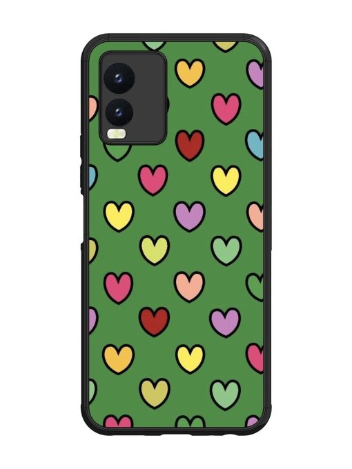 Rainbow Heart Parade Glossy Soft Edge Case for Vivo T1X Chachhi