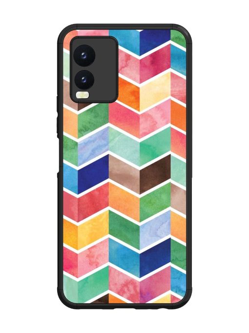 Watercolor Chevron Whimsy Glossy Soft Edge Case for Vivo T1X