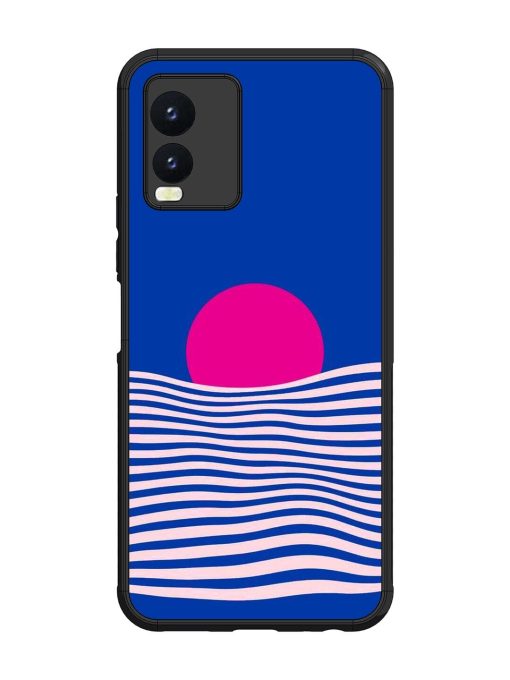 Pink Sunset Over Blue Waves Glossy Soft Edge Case for Vivo T1X Chachhi