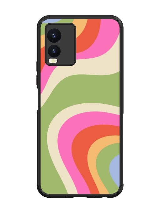 Wavy Rainbow Wonderland Glossy Soft Edge Case for Vivo T1X Chachhi