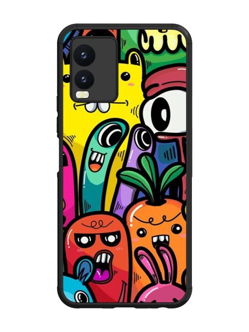 Whimsical Doodle Chaos Glossy Soft Edge Case for Vivo T1X Chachhi