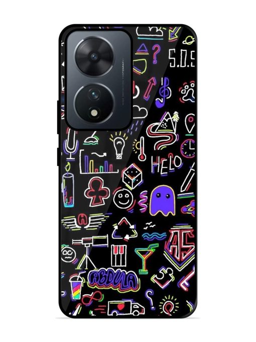 Neon Doodle Glossy Soft Edge Case for Vivo T2 (5G) Chachhi