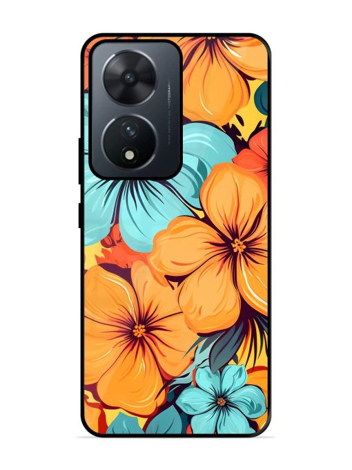 Tropical Bloom Glossy Soft Edge Case for Vivo T2 (5G) Chachhi