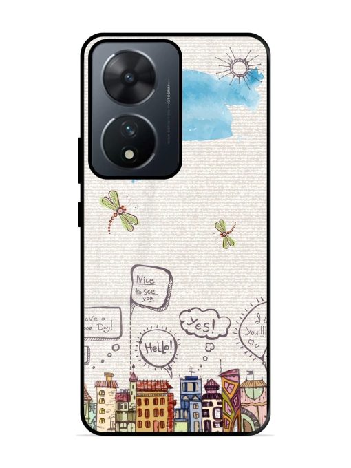 Doodle City Glossy Soft Edge Case for Vivo T2 (5G) Chachhi