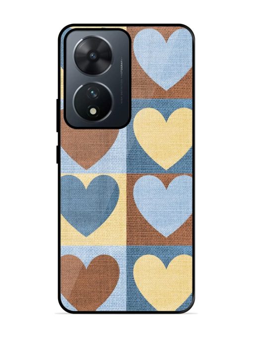 Hearts On Canvas Glossy Soft Edge Case for Vivo T2 (5G) Chachhi