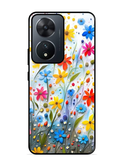 Vibrant Floral Glossy Soft Edge Case for Vivo T2 (5G) Chachhi