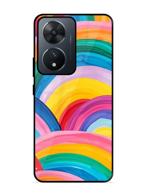 Rainbow Symphony Glossy Soft Edge Case for Vivo T2 (5G) Chachhi