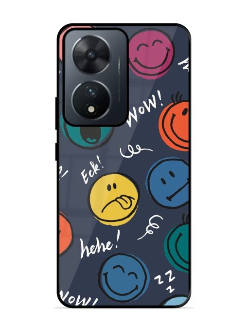 Emoticon Parade Glossy Soft Edge Case for Vivo T2 (5G) Chachhi