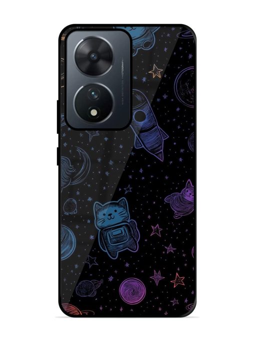 Cosmic Cat Chaos Glossy Soft Edge Case for Vivo T2 (5G) Chachhi