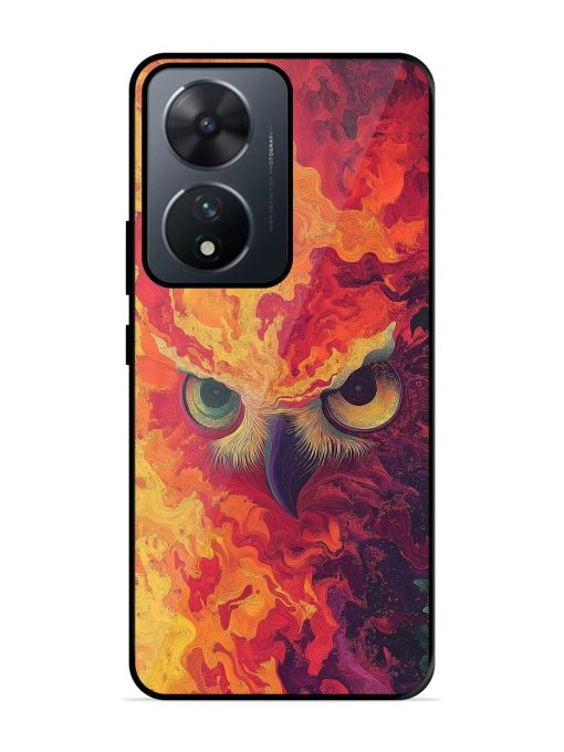 Fiery Owl Glossy Soft Edge Case for Vivo T2 (5G) Chachhi