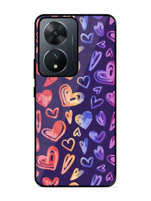 Rainbow Hearts Glossy Soft Edge Case for Vivo T2 (5G) Chachhi