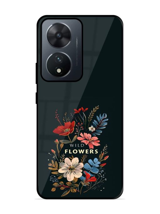 Dark Floral Glossy Soft Edge Case for Vivo T2 (5G) Chachhi