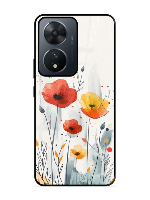 Poppy Fields Glossy Soft Edge Case for Vivo T2 (5G) Chachhi