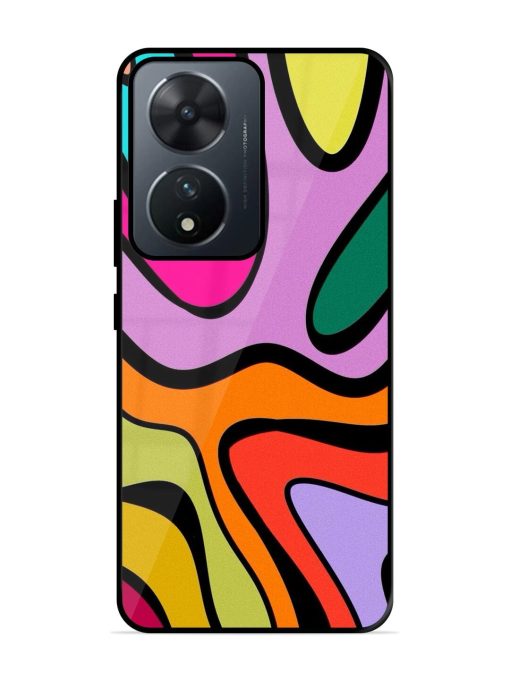 Groovy Swirls Glossy Soft Edge Case for Vivo T2 (5G) Chachhi