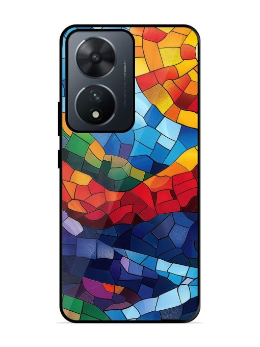 Mosaic Sunset Glossy Soft Edge Case for Vivo T2 (5G)