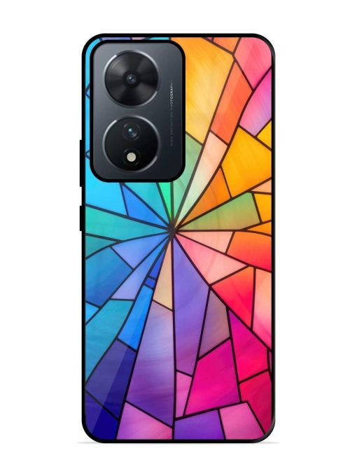 Stained Glass Kaleidoscope Of Colors Glossy Soft Edge Case for Vivo T2 (5G) Chachhi