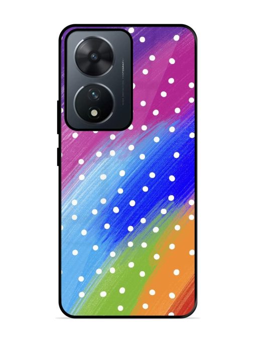 Rainbow Polka Dot Dream Glossy Soft Edge Case for Vivo T2 (5G) Chachhi