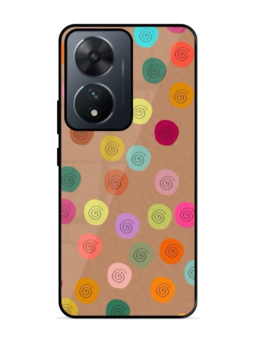 Swirly Dots On Kraft Glossy Soft Edge Case for Vivo T2 (5G) Chachhi