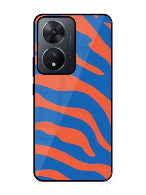 Zebra Stripes In Blue And Orange Glossy Soft Edge Case for Vivo T2 (5G) Chachhi