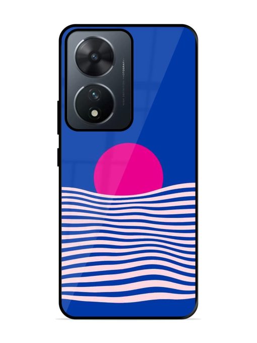 Pink Sunset Over Blue Waves Glossy Soft Edge Case for Vivo T2 (5G) Chachhi