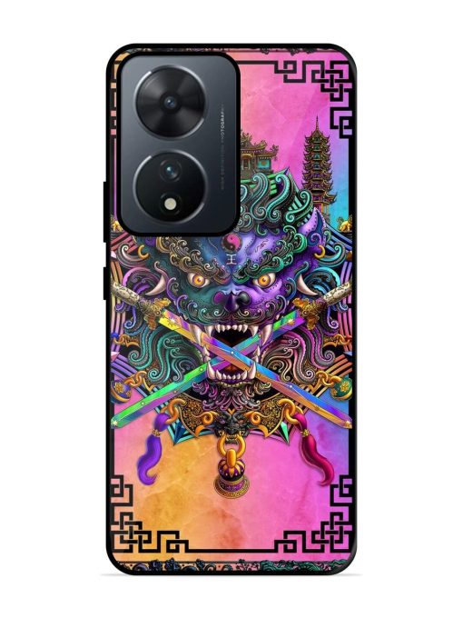 Psychedelic Fu Dog Tapestry Glossy Soft Edge Case for Vivo T2 (5G) Chachhi