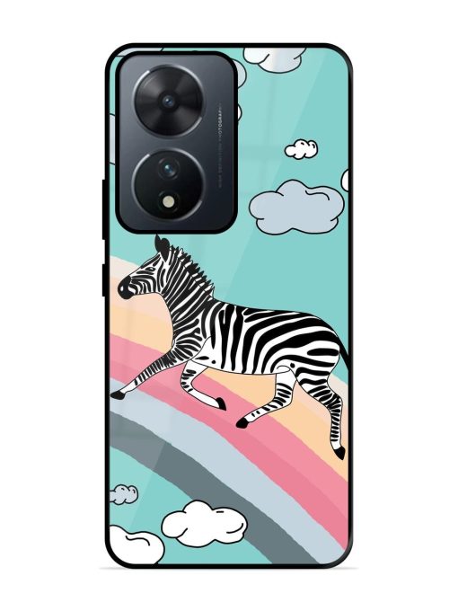 Zebra On A Rainbow Glossy Soft Edge Case for Vivo T2 (5G) Chachhi