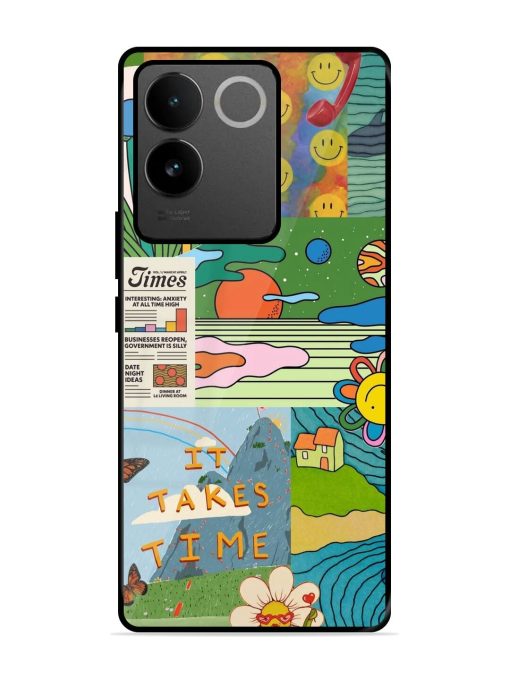 Groovy Vibes Glossy Soft Edge Case for Vivo T2 Pro (5G) Chachhi