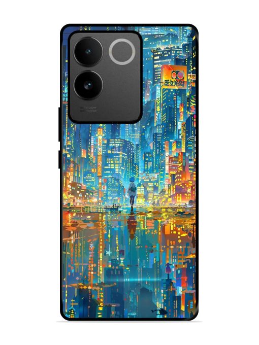 Neon Metropolis Glossy Soft Edge Case for Vivo T2 Pro (5G) Chachhi