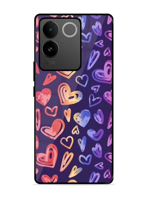 Rainbow Hearts Glossy Soft Edge Case for Vivo T2 Pro (5G) Chachhi