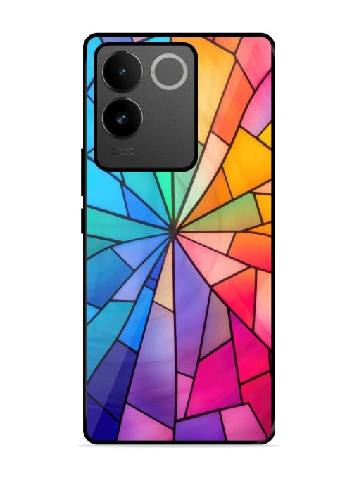 Stained Glass Kaleidoscope Of Colors Glossy Soft Edge Case for Vivo T2 Pro (5G) Chachhi