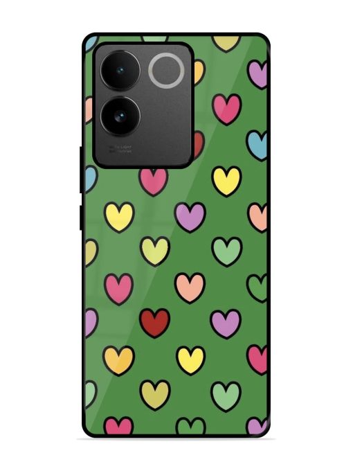 Rainbow Heart Parade Glossy Soft Edge Case for Vivo T2 Pro (5G) Chachhi