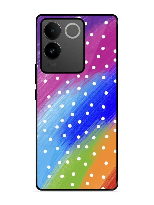 Rainbow Polka Dot Dream Glossy Soft Edge Case for Vivo T2 Pro (5G) Chachhi