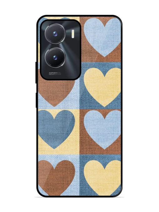 Hearts On Canvas Glossy Soft Edge Case for Vivo T2X (5G) Chachhi