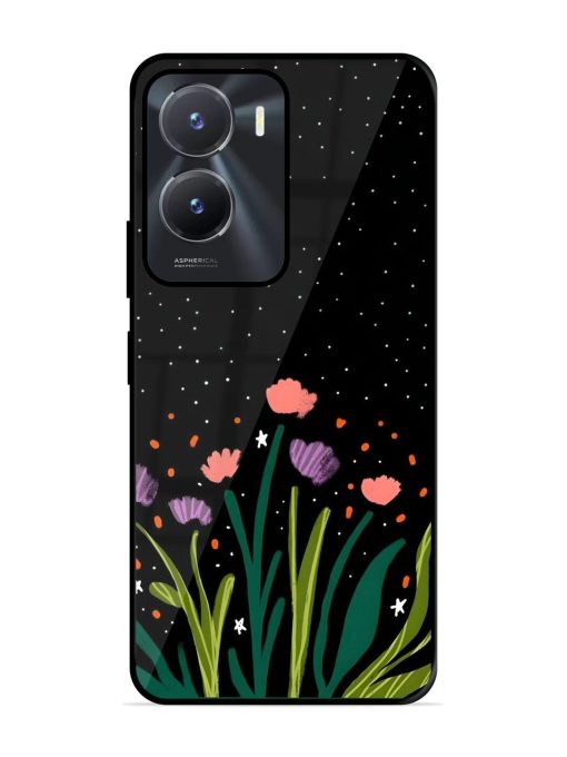 Midnight Bloom Glossy Soft Edge Case for Vivo T2X (5G) Chachhi