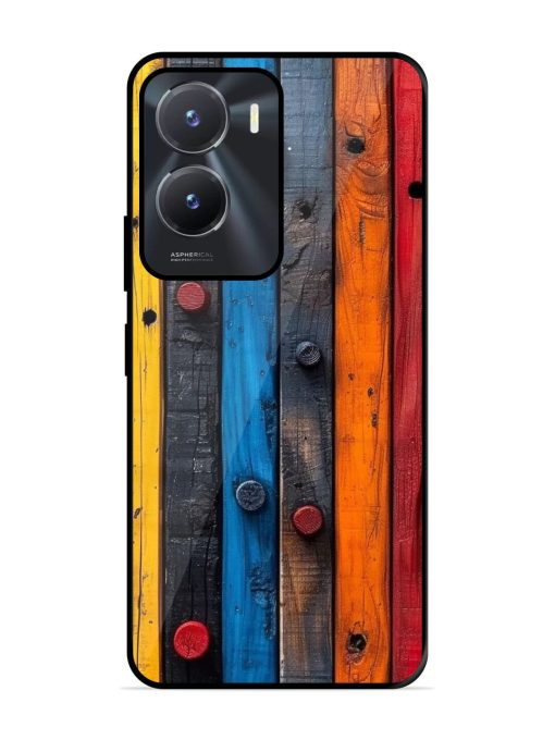 Rainbow Plank Glossy Soft Edge Case for Vivo T2X (5G) Chachhi