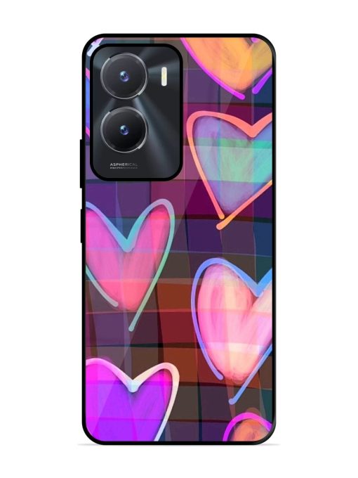 Neon Hearts Glossy Soft Edge Case for Vivo T2X (5G) Chachhi