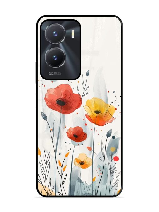 Poppy Fields Glossy Soft Edge Case for Vivo T2X (5G) Chachhi