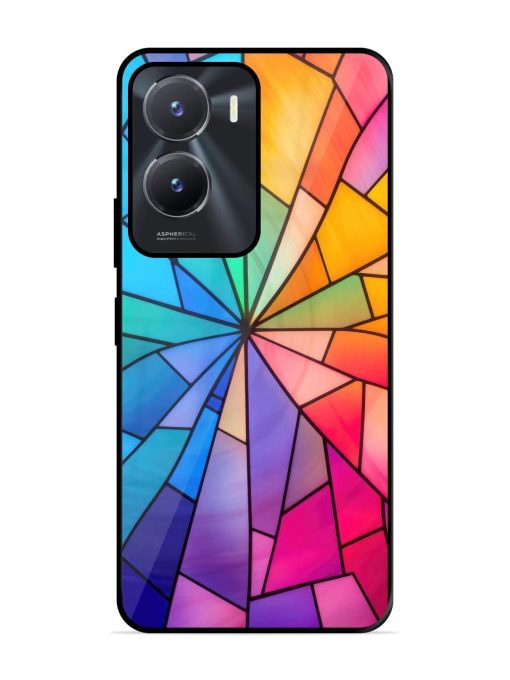 Stained Glass Kaleidoscope Of Colors Glossy Soft Edge Case for Vivo T2X (5G) Chachhi